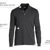 Lands’ End Men’s Long Sleeve American-Grown Supima Cotton Polo Shirt(Black)