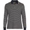 Lands’ End Men’s Long Sleeve American-Grown Supima Cotton Polo Shirt(Black/Warm Almond Stripe)