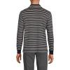 Lands’ End Men’s Long Sleeve American-Grown Supima Cotton Polo Shirt(Black/Warm Almond Stripe)