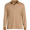Lands’ End Men’s Long Sleeve American-Grown Supima Cotton Polo Shirt(Canyon Camel Stripe)