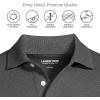 Lands’ End Men’s Long Sleeve American-Grown Supima Cotton Polo Shirt(Dark Charcoal Heather)