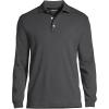 Lands’ End Men’s Long Sleeve American-Grown Supima Cotton Polo Shirt(Dark Charcoal Heather)