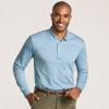 Lands’ End Men’s Long Sleeve American-Grown Supima Cotton Polo Shirt(Light Storm Blue)