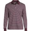 Lands’ End Men’s Long Sleeve American-Grown Supima Cotton Polo Shirt(Lush Burgundy/Blue Stripe)