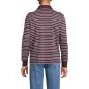 Lands’ End Men’s Long Sleeve American-Grown Supima Cotton Polo Shirt(Lush Burgundy/Blue Stripe)