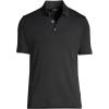Lands’ End Men’s Premium American-Grown Supima Cotton Polo Shirt, Short Sleeve, Pocket – Big & Tall(Black)