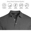 Lands’ End Men’s Premium American-Grown Supima Cotton Polo Shirt, Short Sleeve, Pocket – Big & Tall(Dark Charcoal Heather)