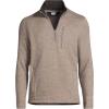 Lands’ End Men’s Quarter Zip Sweater Fleece(Soft Taupe Heather)