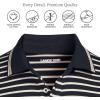 Lands’ End Men’s Short Sleeve American-Grown Supima Cotton Polo Shirt(Black/Warm Almond Stripe)