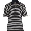 Lands’ End Men’s Short Sleeve American-Grown Supima Cotton Polo Shirt(Black/Warm Almond Stripe)