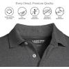 Lands’ End Men’s Short Sleeve American-Grown Supima Cotton Polo Shirt(Dark Charcoal Heather)