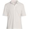 Lands’ End Men’s Short Sleeve American-Grown Supima Cotton Polo Shirt(Ivory Grid)