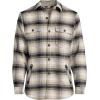 Lands’ End Men’s Super Brushed Shirt Jacket(Black/Khaki Plaid)