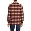 Lands’ End Men’s Super Brushed Shirt Jacket(Rich Coffee/Dark Orange Plaid)