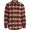 Lands’ End Men’s Super Brushed Shirt Jacket(Rich Coffee/Dark Orange Plaid)