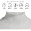 Lands’ End Men’s Super-T Cotton-Blend Mock Turtleneck Shirt(Gray Heather)