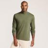 Lands’ End Men’s Super-T Cotton-Blend Mock Turtleneck Shirt(River Stone Green)
