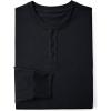Lands’ End Men’s Super-T Long Sleeve Henley Shirt(Black)