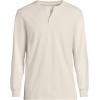 Lands’ End Men’s Super-T Long Sleeve Henley Shirt(Flax Heather)