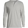 Lands’ End Men’s Super-T Long Sleeve Henley Shirt(Gray Heather)