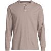 Lands’ End Men’s Super-T Long Sleeve Henley Shirt(Light Bark Heather)
