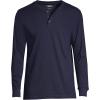 Lands’ End Men’s Super-T Long Sleeve Henley Shirt(Radiant Navy)