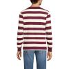 Lands’ End Men’s Super-T Long Sleeve T-Shirt(Burgundy/Ivory Even Stripe)