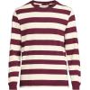 Lands’ End Men’s Super-T Long Sleeve T-Shirt(Burgundy/Ivory Even Stripe)
