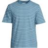 Lands’ End Men’s Super-T Short Sleeve T-Shirt(Soft Peacock/Blue Stripe)