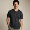 Lands’ End Men’s Super-T Short Sleeve V-Neck T-Shirt(Black)