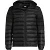 Lands’ End Men’s Wanderweight Ultralight Packable Hooded Down Jacket(Black)