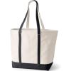 Lands’ End Open Top Canvas Tote Bag(Natural/Black)
