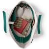 Lands’ End Open Top Canvas Tote Bag(Natural/Bright Spruce)