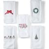 Lands’ End Seasonal Embroidered Festive Tree Bath- Hand Towel(Festive Tree)