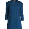 Lands’ End Women’s 3/4 Sleeve Supima Cotton Crewneck Tunic(Baltic Teal)