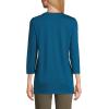 Lands’ End Women’s 3/4 Sleeve Supima Cotton Crewneck Tunic(Baltic Teal)