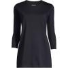Lands’ End Women’s 3/4 Sleeve Supima Cotton Crewneck Tunic(Black)