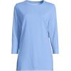 Lands’ End Women’s 3/4 Sleeve Supima Cotton Crewneck Tunic(Clear Blue Sky)