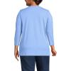 Lands’ End Women’s 3/4 Sleeve Supima Cotton Crewneck Tunic(Clear Blue Sky)