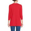 Lands’ End Women’s 3/4 Sleeve Supima Cotton Crewneck Tunic(Compass Red)