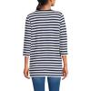 Lands’ End Women’s 3/4 Sleeve Supima Cotton Crewneck Tunic(Deep Sea Navy Even Stripe)