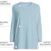 Lands’ End Women’s 3/4 Sleeve Supima Cotton Crewneck Tunic(Light Blue Sky)