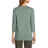 Lands’ End Women’s 3/4 Sleeve Supima Cotton Crewneck Tunic(Lily Pad Green)