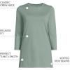 Lands’ End Women’s 3/4 Sleeve Supima Cotton Crewneck Tunic(Lily Pad Green)