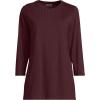 Lands’ End Women’s 3/4 Sleeve Supima Cotton Crewneck Tunic(Lush Burgundy)