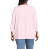 Lands’ End Women’s 3/4 Sleeve Supima Cotton Crewneck Tunic(Pink)