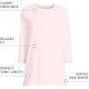 Lands’ End Women’s 3/4 Sleeve Supima Cotton Crewneck Tunic(Pink Fog)