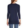 Lands’ End Women’s 3/4 Sleeve Supima Cotton Crewneck Tunic(Radiant Navy)