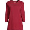 Lands’ End Women’s 3/4 Sleeve Supima Cotton Crewneck Tunic(Regal Garnet)