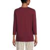 Lands’ End Women’s 3/4 Sleeve Supima Cotton Crewneck Tunic(Rich Burgundy)